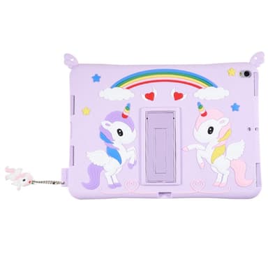 SKALO iPad 10.2 Shock Resistant Unicorn Rainbow Silicone Kuori  - Violetti
