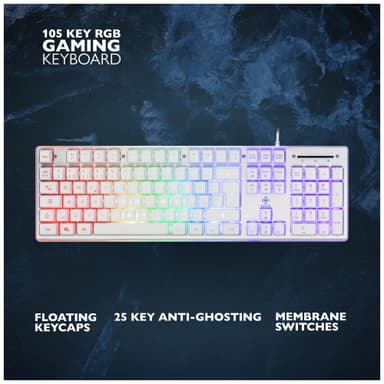 Deltaco Gaming RGB-tangentbord - vit
