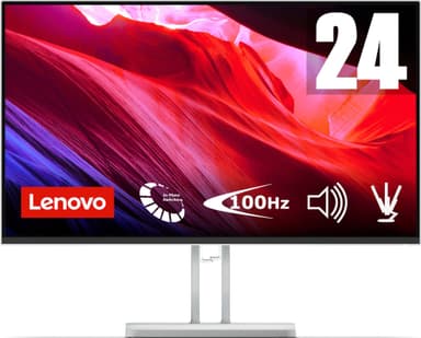Lenovo L24i-4B 24" näyttö (pilvenharmaa)