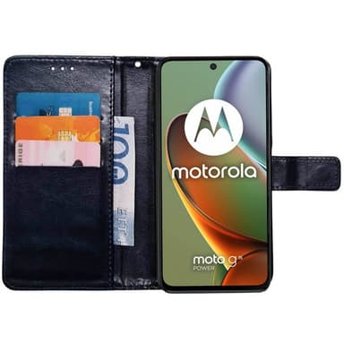 Lompakkokotelo 3-kortti Motorola Moto G15 Power - Tummansininen