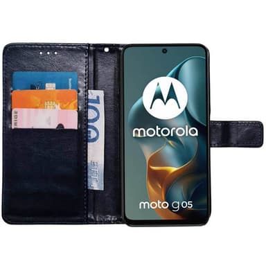 Lompakkokotelo 3-kortti Motorola Moto G05 - Tummansininen
