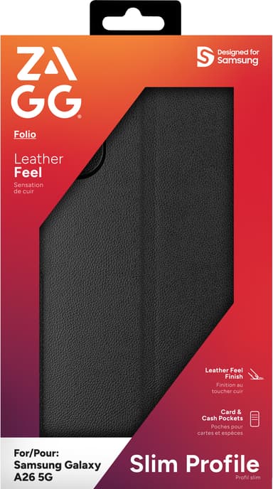 Zagg Samsung Galaxy A26 lompakkokotelo (musta)