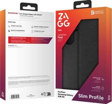 Zagg Samsung Galaxy A36 lompakkokotelo (musta)