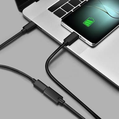 NÖRDIC 3m USB2.0 USB-C ha to C ho jatkokaapeli 2.4A 480Mbps 12W