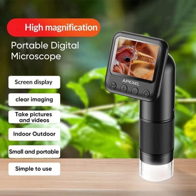 APEXEL Käsikäyttöinen Digitaalinen Mikroskooppi 12X-24X Kannettava Mikroskooppi 2,0 Tuuman LCD-näyttö 2MP Kuva 720P Video LED-valoilla