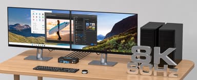 NÖRDIC KVM-kytkin 2–2 DisplayPort–DisplayPort, 8K60Hz/4K120Hz, 4x USB-A