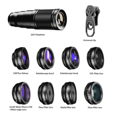 Apexel Monikäyttöinen 10-in-1 Linssisarja APX-22XDG9