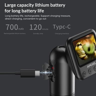 APEXEL Käsikäyttöinen Digitaalinen Mikroskooppi 12X-24X Kannettava Mikroskooppi 2,0 Tuuman LCD-näyttö 2MP Kuva 720P Video LED-valoilla