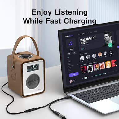 NÖRDIC 2 in 1 USB C - 3,5 mm kuulokesovitin 60 W latauksella