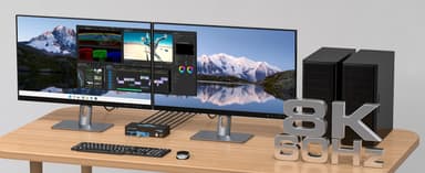NÖRDIC KVM-kytkin 2–2 DisplayPort & HDMI, 8K60Hz/4K120Hz, 4x USB-A