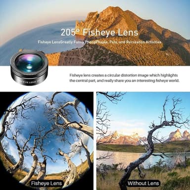 Apexel 11-in-1 Mobiilipuhelimen Kameran Linssipaketti, Laajakulma- ja Makrolinssi + Fisheye-linssi