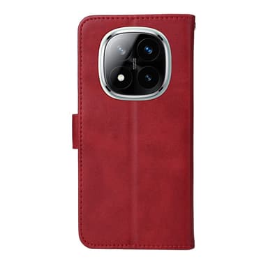 SKALO Xiaomi Redmi Note 14 Pro+ 5G PU-nahka Lompakkokotelo - Punainen