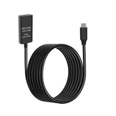 NÖRDIC 5m USB-C 3.2 GEN1 - USB-A 5Gbps Aktiivinen jatkokaapeli