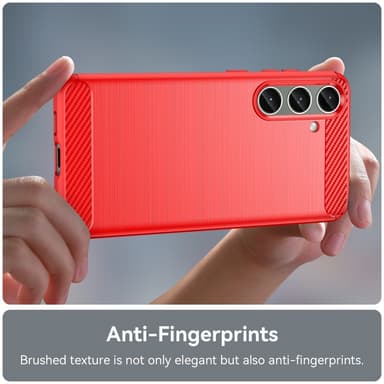 SKALO Samsung S25+ Armor Carbon Suojakuori - Punainen