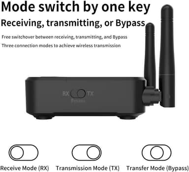 NÖRDIC Bluetooth 5.2 langaton lähetin dual link -vastaanotin DAC Qualcomm aptXLL aptX HD 3,5 mm AUX RCA optinen