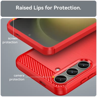 SKALO Samsung S25+ Armor Carbon Suojakuori - Punainen