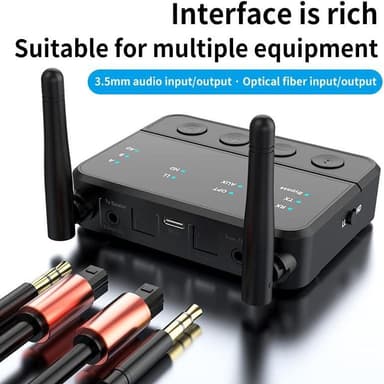 NÖRDIC Bluetooth 5.2 langaton lähetin dual link -vastaanotin DAC Qualcomm aptXLL aptX HD 3,5 mm AUX RCA optinen