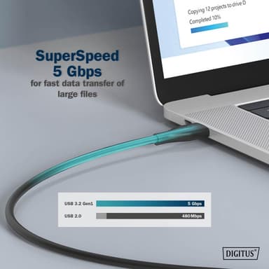 NÖRDIC aktiivinen USB-C 3.2 Gen 1 - USB-C-kaapeli 5Gbps 10m