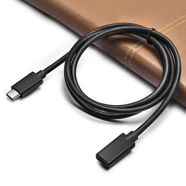 NÖRDIC 20cm USB2.0 USB-C ha to C ho jatkokaapeli 2.4A 480Mbps 12W