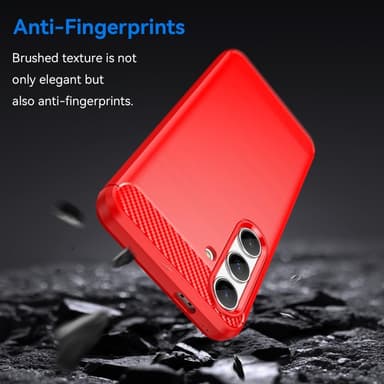SKALO Samsung S25 Armor Carbon Suojakuori - Punainen