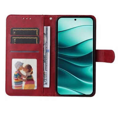 SKALO Xiaomi Redmi Note 14 Pro+ 5G PU-nahka Lompakkokotelo - Punainen