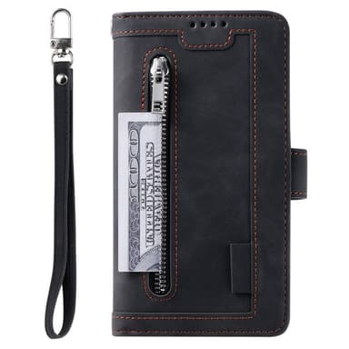 SKALO Xiaomi Redmi Note 14 Pro+ 5G Big Wallet 9-Korttitasku Lompakkokotelo - Musta