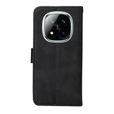 SKALO Xiaomi Redmi Note 14 Pro+ 5G PU-nahka Lompakkokotelo - Musta