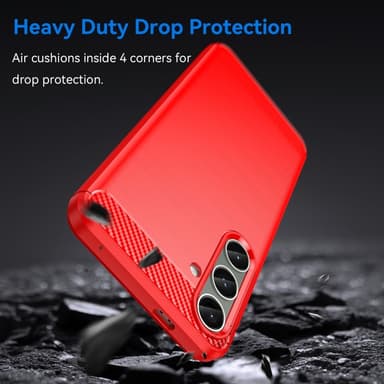SKALO Samsung S25+ Armor Carbon Suojakuori - Punainen