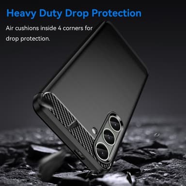 SKALO Samsung S25+ Armor Carbon Suojakuori - Musta
