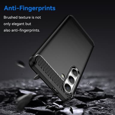 SKALO Samsung S25 Armor Carbon Suojakuori - Musta
