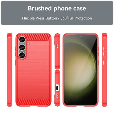 SKALO Samsung S25+ Armor Carbon Suojakuori - Punainen
