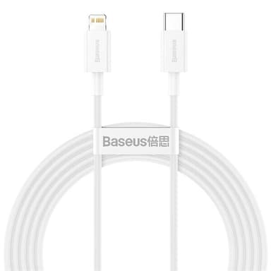 Baseus-latauskaapeli USB-C - Lightning 2,0m 20W - valkoinen