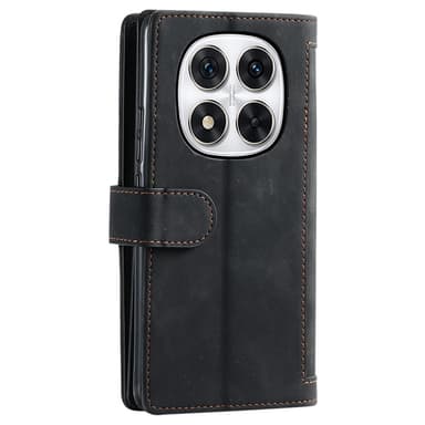 SKALO Xiaomi Redmi Note 14 Pro+ 5G Big Wallet 9-Korttitasku Lompakkokotelo - Musta