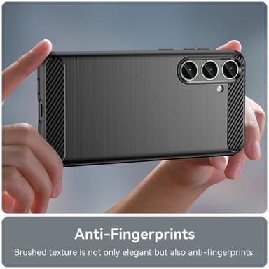 SKALO Samsung S25+ Armor Carbon Suojakuori - Musta