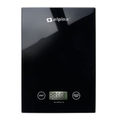 Alpina keittiövaaka 5kg kapasiteetti - svart kompaktilla muotoilulla varustettuna