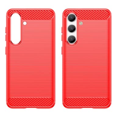 SKALO Samsung S25 Armor Carbon Suojakuori - Punainen