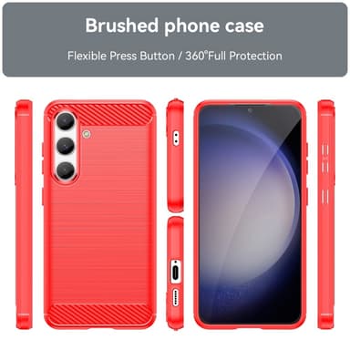 SKALO Samsung S25 Armor Carbon Suojakuori - Punainen