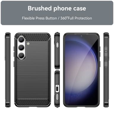SKALO Samsung S25 Armor Carbon Suojakuori - Musta