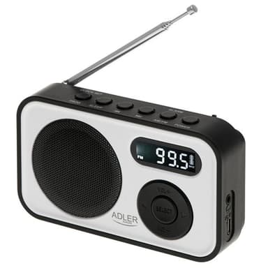 Adler FM-radio, jossa on PPL ja LCD-näyttö