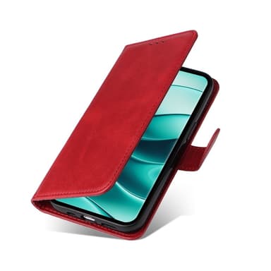SKALO Xiaomi Redmi Note 14 Pro+ 5G PU-nahka Lompakkokotelo - Punainen