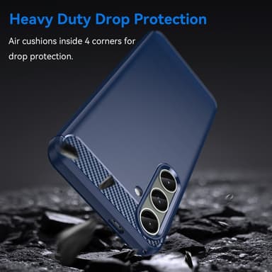 SKALO Samsung S25+ Armor Carbon Suojakuori - Sininen