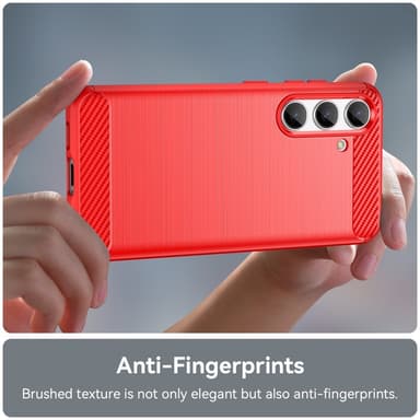 SKALO Samsung S25 Armor Carbon Suojakuori - Punainen
