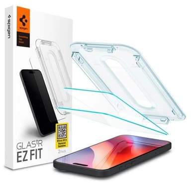 Spigen Glass TR EZ.Fit karkaistu näytönsuoja iPhone 16 Pro Max 2-pack 2-packiin