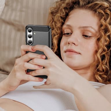 SKALO Samsung S25 Armor Carbon Suojakuori - Musta