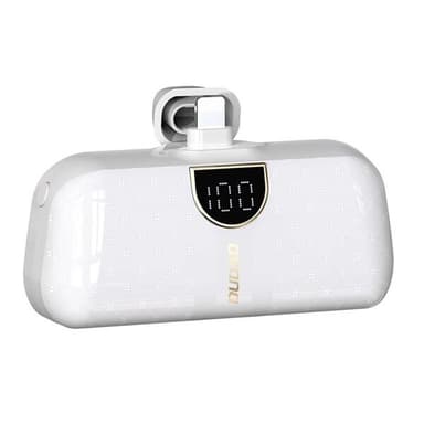Powerbank 5000mAh salamaliitännällä - Valkoinen