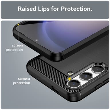 SKALO Samsung S25 Armor Carbon Suojakuori - Musta