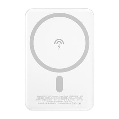 Powerbank 5000mAh MagSafe- ja langattomalla latauksella - Valkoinen