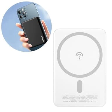 Powerbank 5000mAh MagSafe- ja langattomalla latauksella - Valkoinen