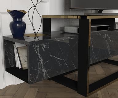 Chic Home Alika TV-taso 160 cm, Musta/Kulta