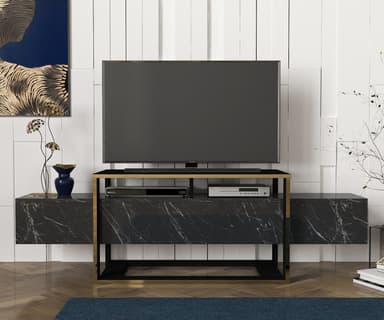 Chic Home Alika TV-taso 160 cm, Musta/Kulta